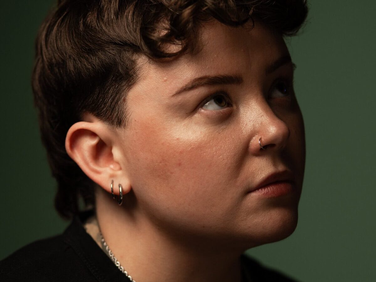 Studio portrait of a young non-binary actor