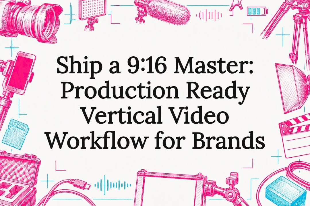 Decorative vertical video workflow title card