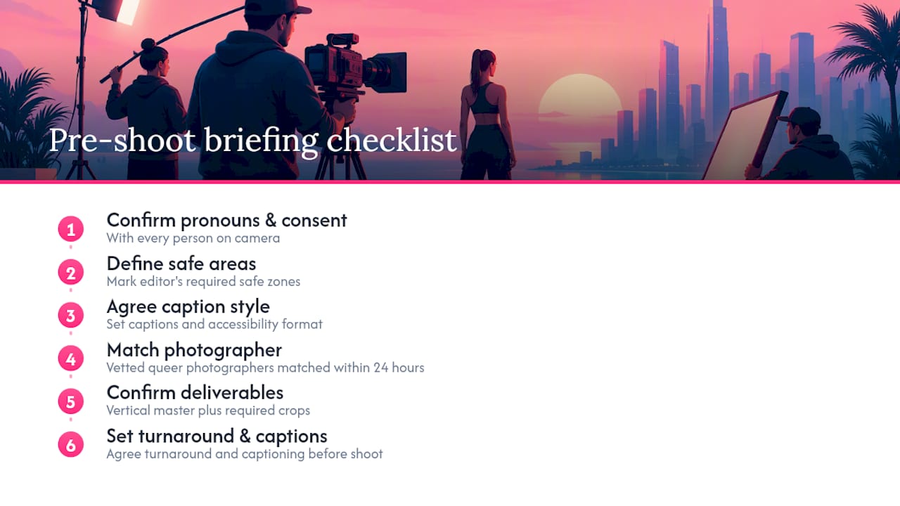 Vertical video pre-shoot workflow checklist