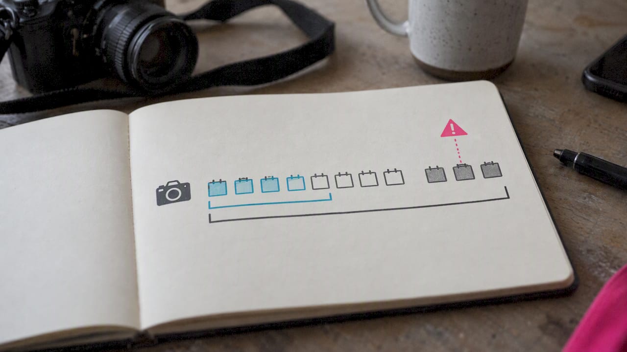 Illustration of wedding photo delivery buffer