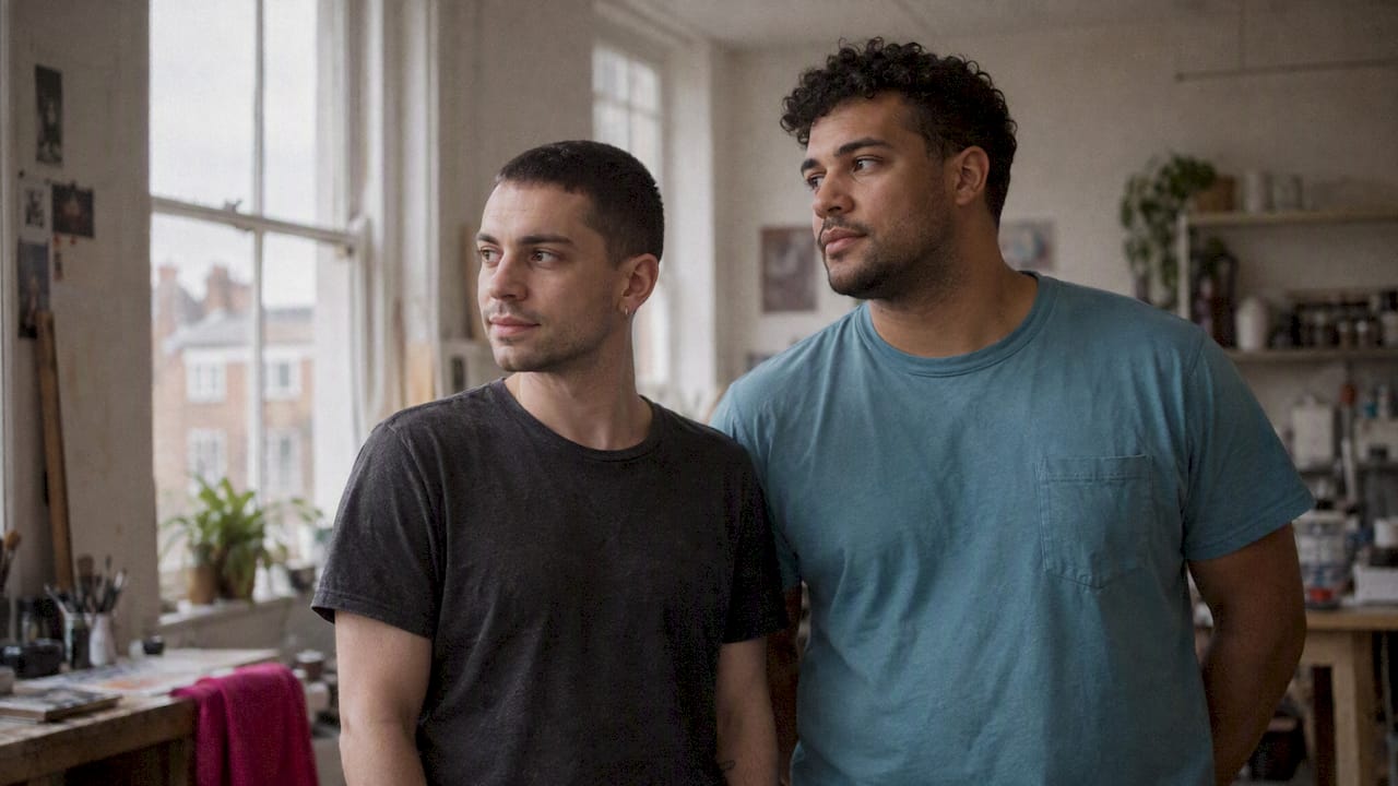 Two men photographed in soft window light